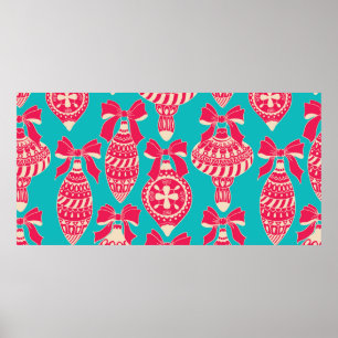 Vintage Weihnachtsmuster. Nahtloses Muster mit C Poster