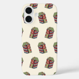 Vintage Weihnachtsmuster, Nussknacker Spielzeugsol iPhone 16 Hülle