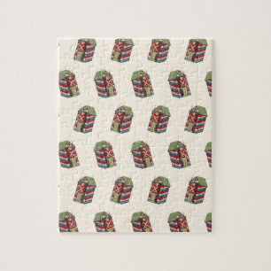 Vintage-Weihnachtsmuster, Nussknacker-Spielzeugsol Puzzle