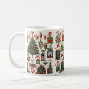 Vintage-Weihnachtsmuster-Tasse Kaffeetasse