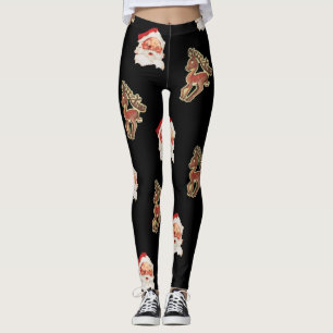 Vintage-Weihnachtsmuster, Weihnachtsmann Leggings