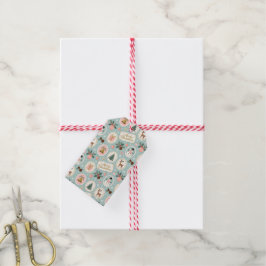 Vintage-Weihnachtsmuster-Wrap-Papier Geschenkanhänger