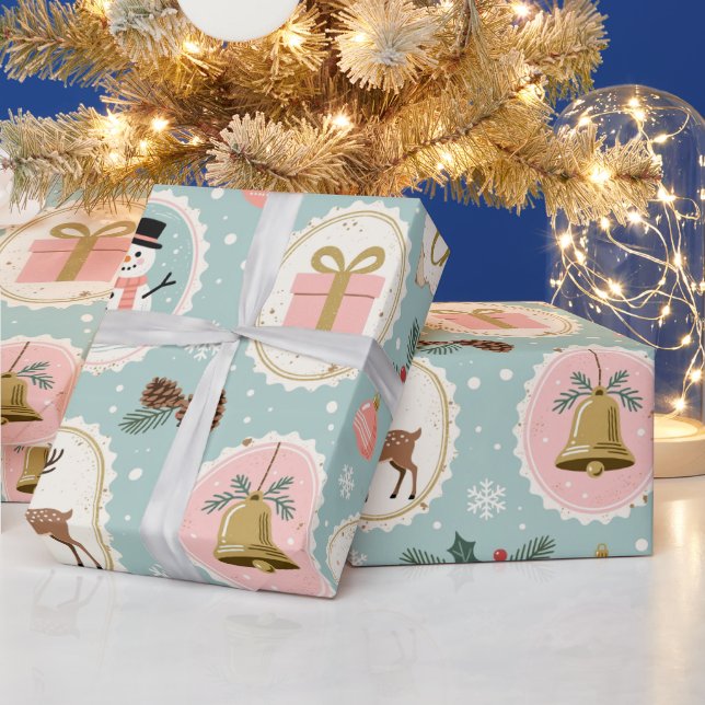 Vintage-Weihnachtsmuster-Wrap-Papier Geschenkpapier (Feiertage)