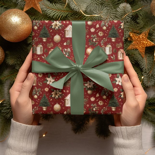 Vintage-Weihnachtsmuster-Wrap-Papier Geschenkpapier (Von Creator hochgeladen)