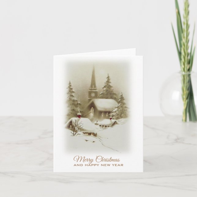 Vintage Weihnachtsnachtsnacht Karte (Vorderseite)