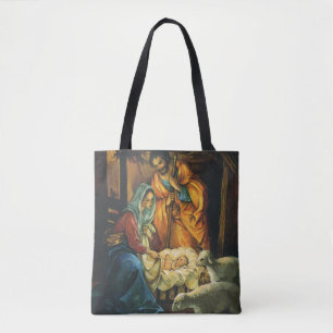 Vintage-Weihnachtsnativität, Jesuskind in der Krip