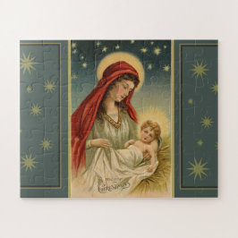Vintage Weihnachtsnativity-Szene Puzzle