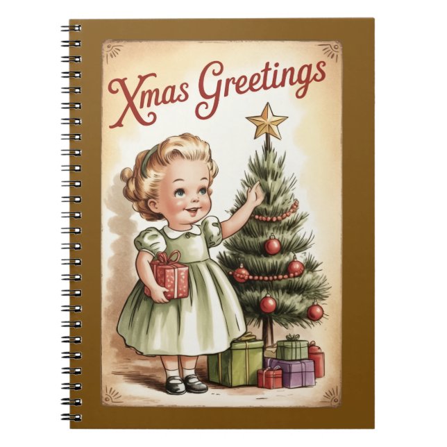 Vintage-Weihnachtsnotizbuch Notizblock (Vorderseite)