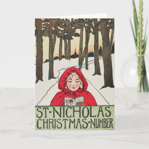Vintage Weihnachtsnummer St. Nikolaus (1896) Feiertagskarte