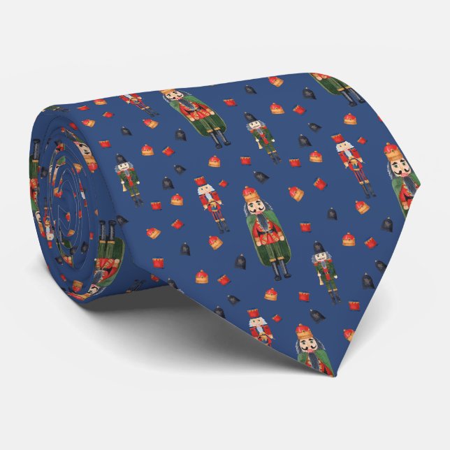 Vintage-Weihnachtsnussknacker Blau   Krawatte (Gerollt)