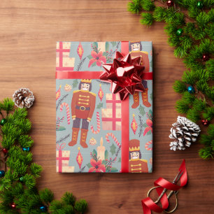 Vintage-Weihnachtsnussknacker und Geschenke Geschenkpapier