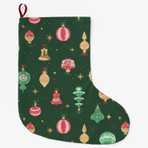 Vintage-Weihnachtsornament-Muster - Grün