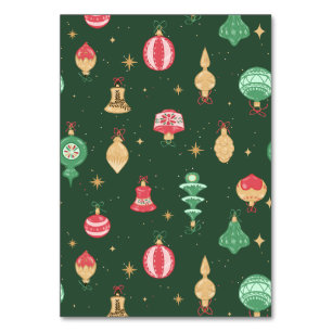 Vintage-Weihnachtsornament-Muster - Grün Tischnummer