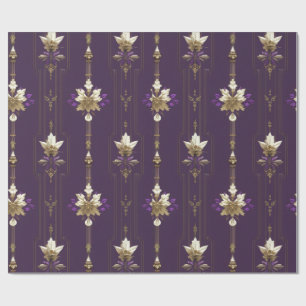 Vintage-Weihnachtspapier in Lila und Gold Geschenkpapier