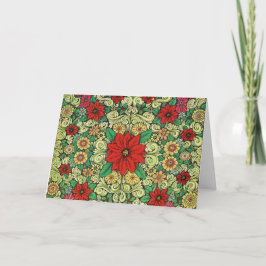 Vintage Weihnachtspoinsettia Feiertagskarte