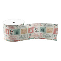 Vintage-Weihnachtspost-Briefmarkenmuster