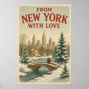Vintage-Weihnachtsposter 'Aus New York mit Liebe' Poster