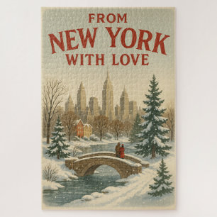 Vintage-Weihnachtsposter 'Aus New York mit Liebe' Puzzle