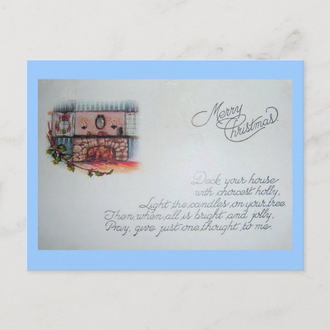 Vintage Weihnachtspostkarte Feiertagspostkarte (Vorderseite)
