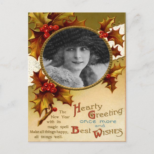 Vintage Weihnachtspostkarte Feiertagspostkarte (Vorderseite)