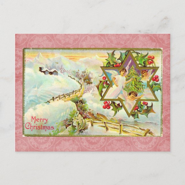Vintage-Weihnachtspostkarte Feiertagspostkarte (Vorderseite)