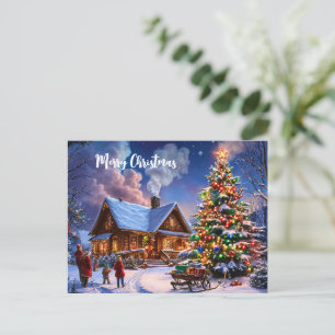 Vintage-Weihnachtspostkarte Festliche Weihnachts Postkarte