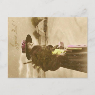 Vintage Weihnachtspostkarte   Klassischer Urlaub Postkarte