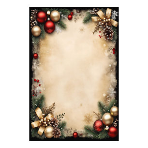 Vintage-Weihnachtsrahmen Fotodruck