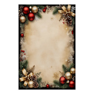 Vintage-Weihnachtsrahmen Poster