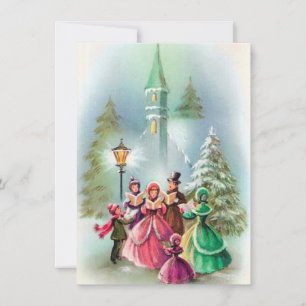 Vintage-Weihnachtssänger fügen Grußkarte hinzu Feiertagskarte
