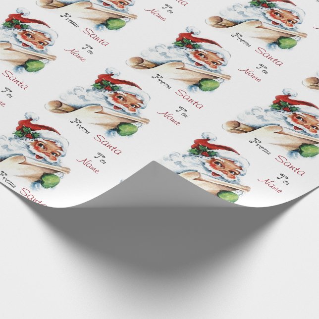Vintage Weihnachtssankt-Gewohnheit nach und von Geschenkpapier (Ecke)