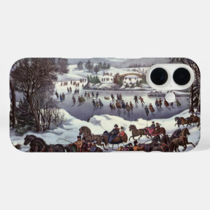 Vintage Weihnachtsschlitten, Central Park im Winte iPhone 16 Hülle