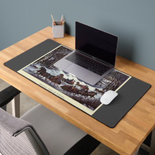 Vintage Weihnachtsschlitten, Central Park im Winte Schreibtischunterlage