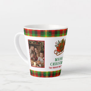 Vintage-Weihnachtsschlitten-Geschenke-Karo 2 Fotos Milchtasse