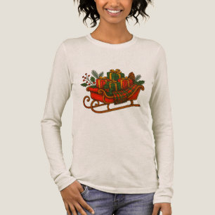 Vintage-Weihnachtsschlitten mit Geschenken Tri-Blend Shirt