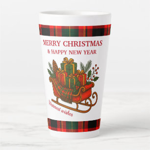 Vintage-Weihnachtsschlitten mit Geschenken und Kar Milchtasse