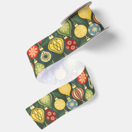 Vintage-Weihnachtsschmuck Bunte Retro-Feiertage Satinband