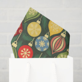 Vintage-Weihnachtsschmuck Bunter Feiertag Seidenpapier