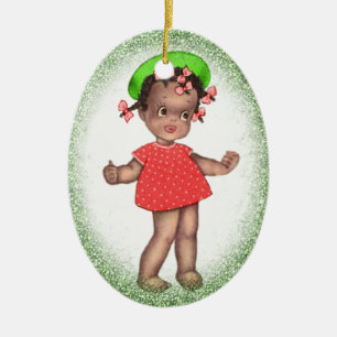 Vintage-Weihnachtsschmuck für afrikanisch-amerikan Keramikornament