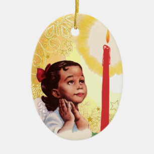 Vintage-Weihnachtsschmuck für afrikanisch-amerikan Keramikornament