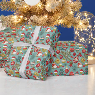 Vintage Weihnachtsschmuck Geschenkpapier