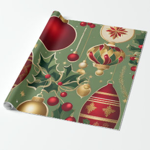 Vintage-Weihnachtsschmuck-Geschenkpapier Geschenkpapier