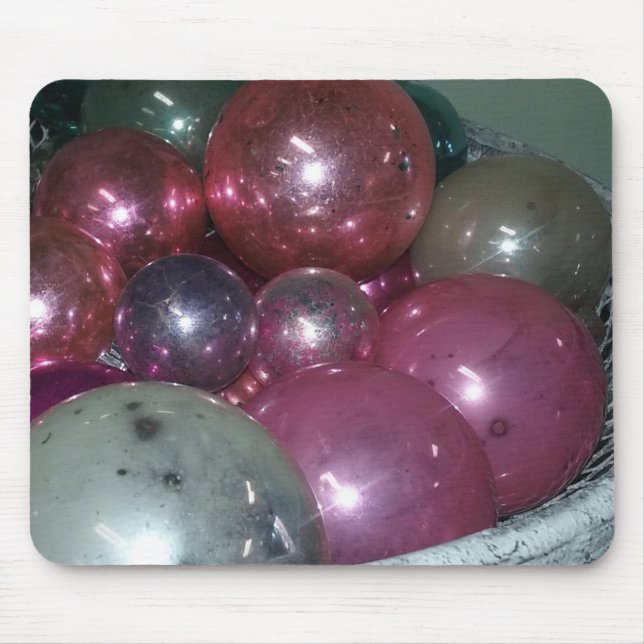 Vintage Weihnachtsschmuck Stillleben Mousepad (Vorne)