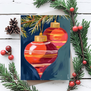 Vintage-Weihnachtsschmuck Wasserfarben Feiertagspostkarte