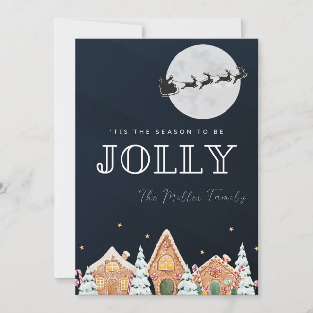 Vintage Weihnachtsschneekarte Feiertagskarte (Vorderseite)