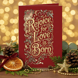 Vintage-Weihnachtssegen – Liebe wird geboren Feiertagskarte