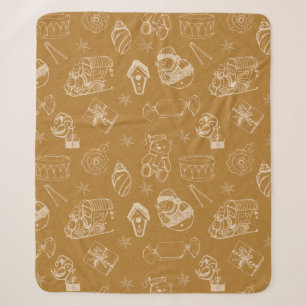 Vintage Weihnachtsspielzeuge handgezeichnet Sherpadecke