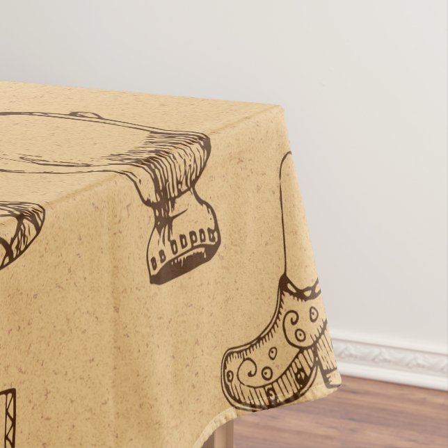 Vintage Weihnachtsspielzeuge handgezeichnet Tischdecke (Beispiel)