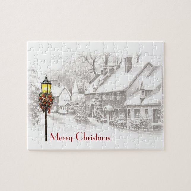 Vintage Weihnachtsstadt Puzzle (Horizontal)