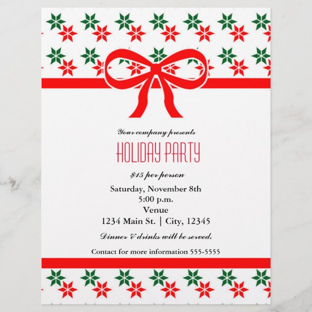 Vintage-Weihnachtsstern-Feierparty-Event-Flyer Flyer (Vorne)